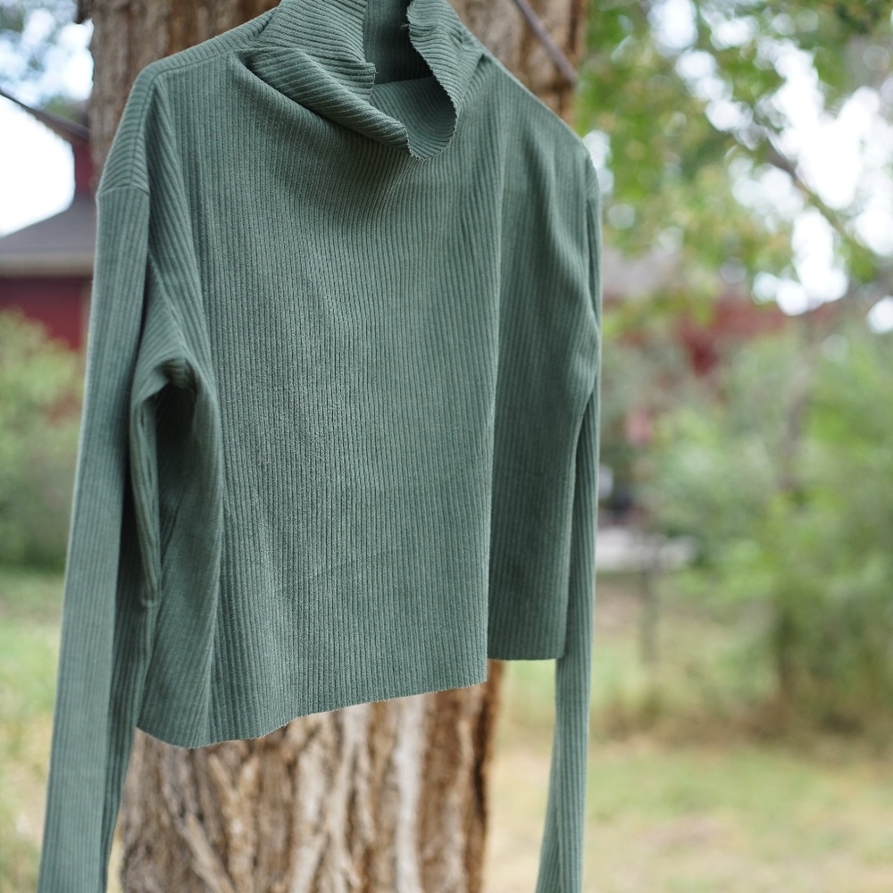 Native Youth Cupola Crop Top in Sage Green - XS